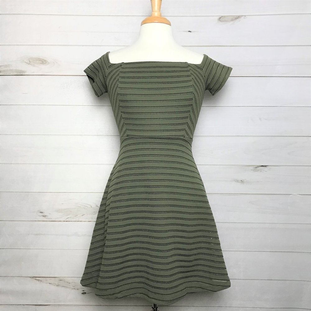 Nordstrom Lush Green Eyelet Empire Waist Dress